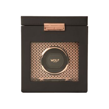 WOLF Axis Single Watch Winder With Storage - Copper