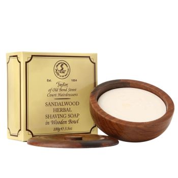 Taylor Of Old Bond Street Sandalwood Shaving Soap In Wooden Bowl