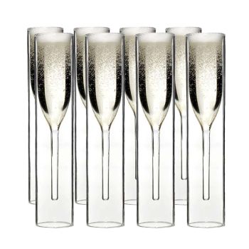 Doppelwandige Champagnerflöten - 8er-Set