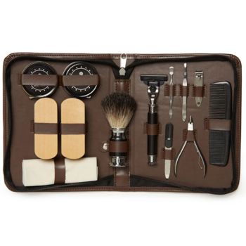 Brouk & Co Reise-Pflege- & Schuhpflege-Set – Braun