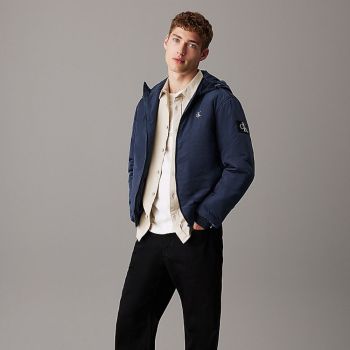 Calvin Klein Nylon Hooded Jacket - Dark Blue