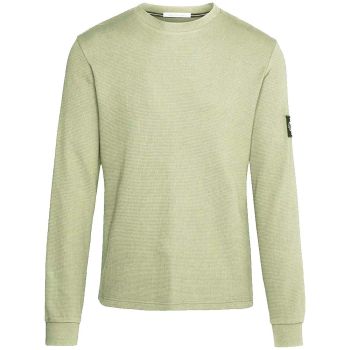 Calvin Klein Logo Badge Waffle Pullover - Green Haze