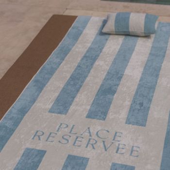 Place Reservee Klassisk Strandhandduk - Atlantblå