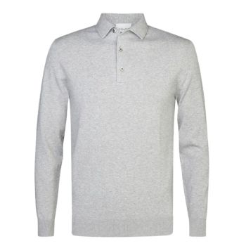 Profuomo Luxury Basic Polo Longsleeve - Light Grey