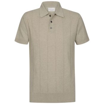 Profuomo Aero Ease Striped Polo - Beige