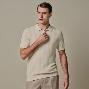 Profuomo Polo En Coton Et Lin - Blanc Cassé