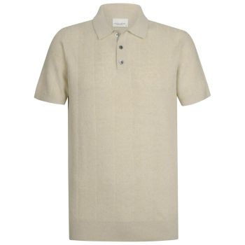 Profuomo Cotton Linen Polo - Off White