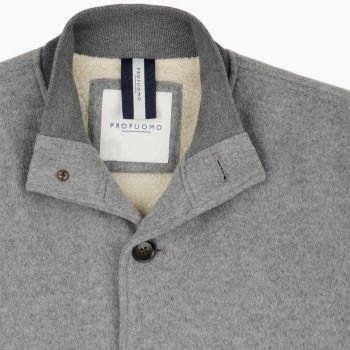 Profuomo Knitted Bomber Jacket - Grey
