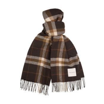 Profuomo Écharpe en Laine d'Agneau Marron Foncé