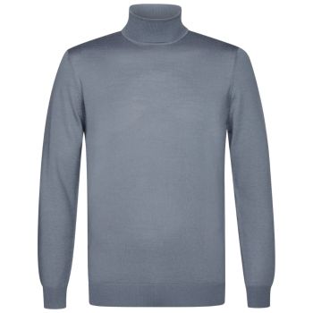 Profuomo Merino Woolen Turtleneck Pullover - Blue