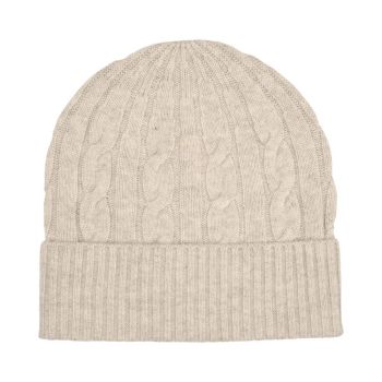 Profuomo Wool Cableknit Beanie Beige