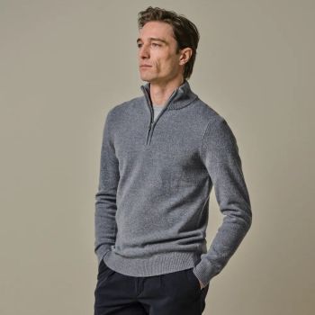 Profuomo Pullover a mezza zip in lana - Blu