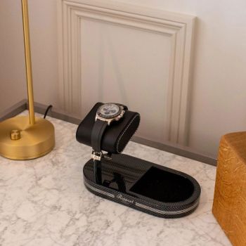 Rapport London Formula Watch Stand With Tray - Carbon Fibre