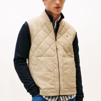 Tommy Hilfiger Gilet Matelassé À Losanges – Beige