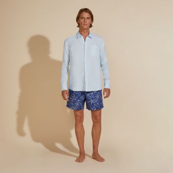 Vilebrequin Skjorte i hør - lyseblå