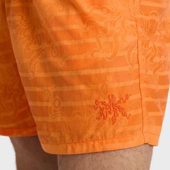 Vilebrequin Moorea Short De Bain Aquaréactif Poulpe Rayé - Orange