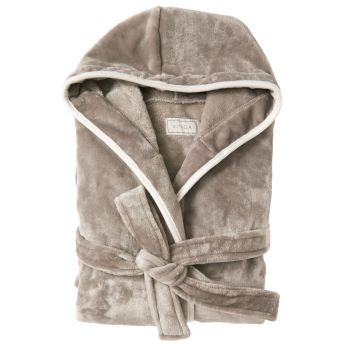 Louis Luxury Plush RPET Badekåbe - Taupe/Grå