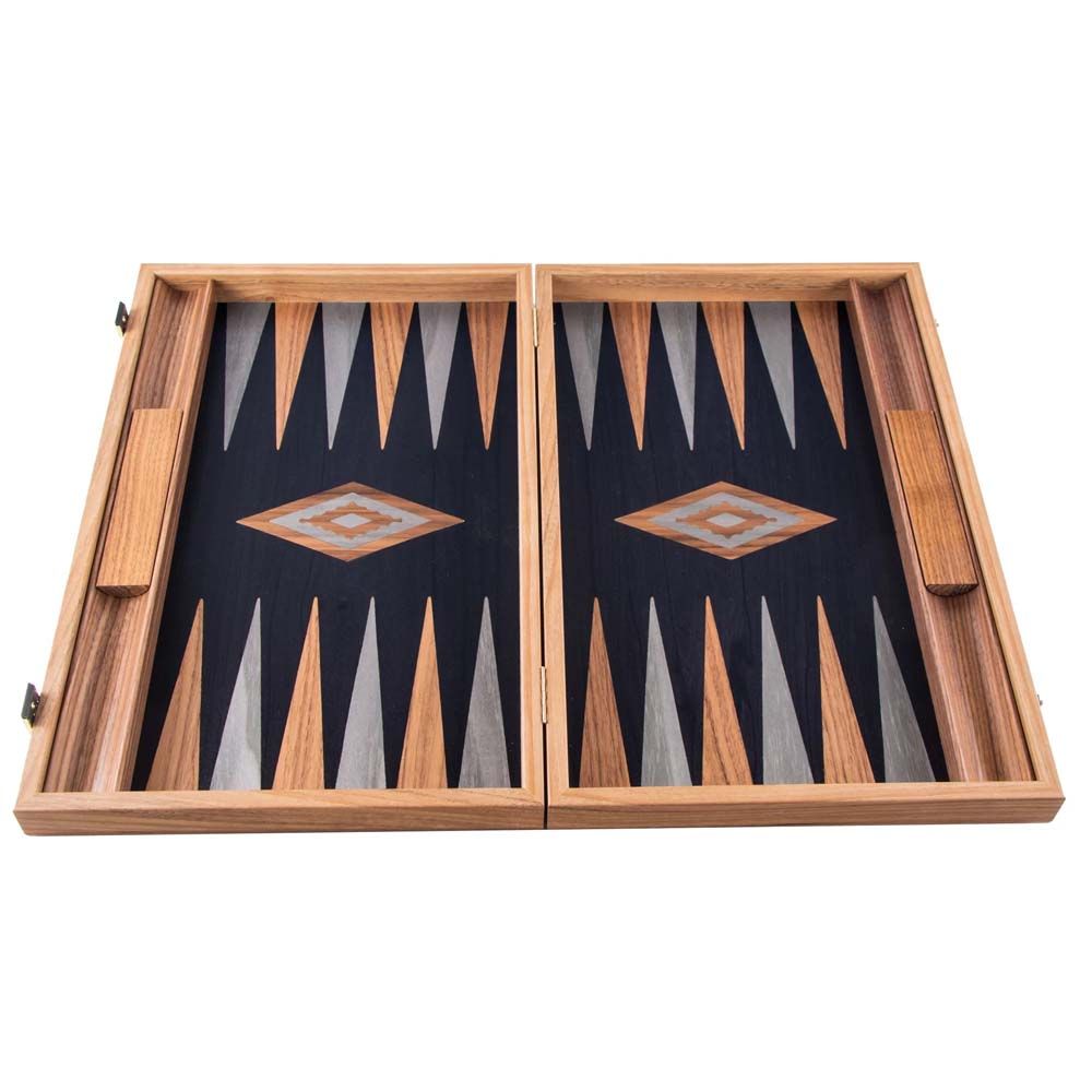 Ensemble de backgammon en acajou traditionnel fait main