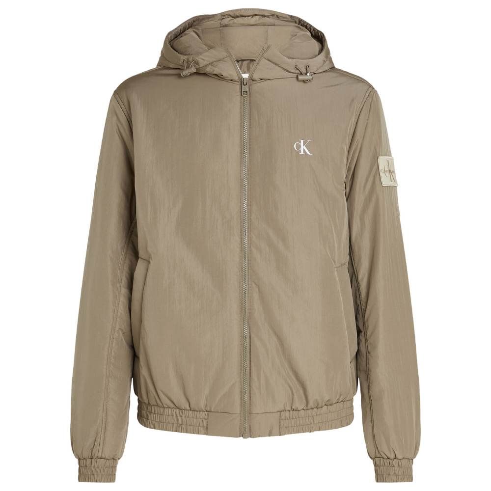 Calvin Klein Nylon Hooded Jacket - Taupe