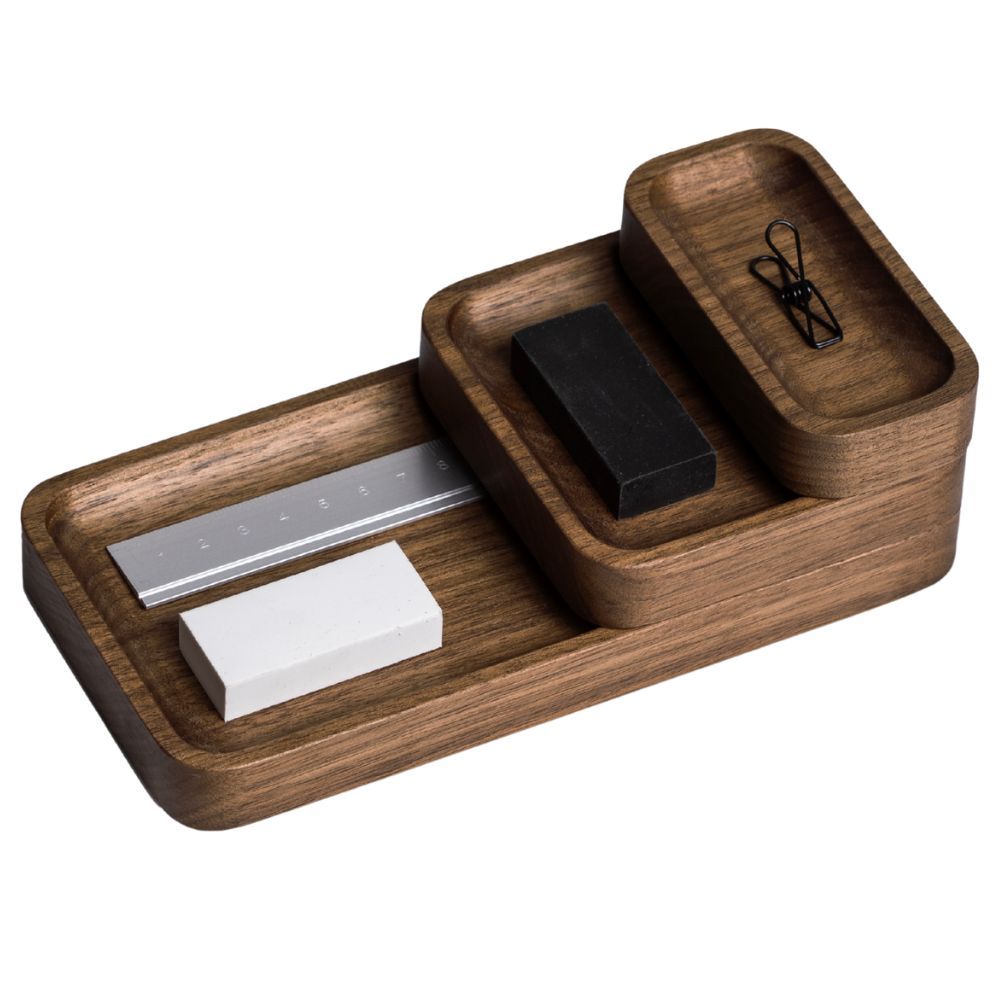Oakywood Catchall Tray Mini Bundle Organizers - Walnut