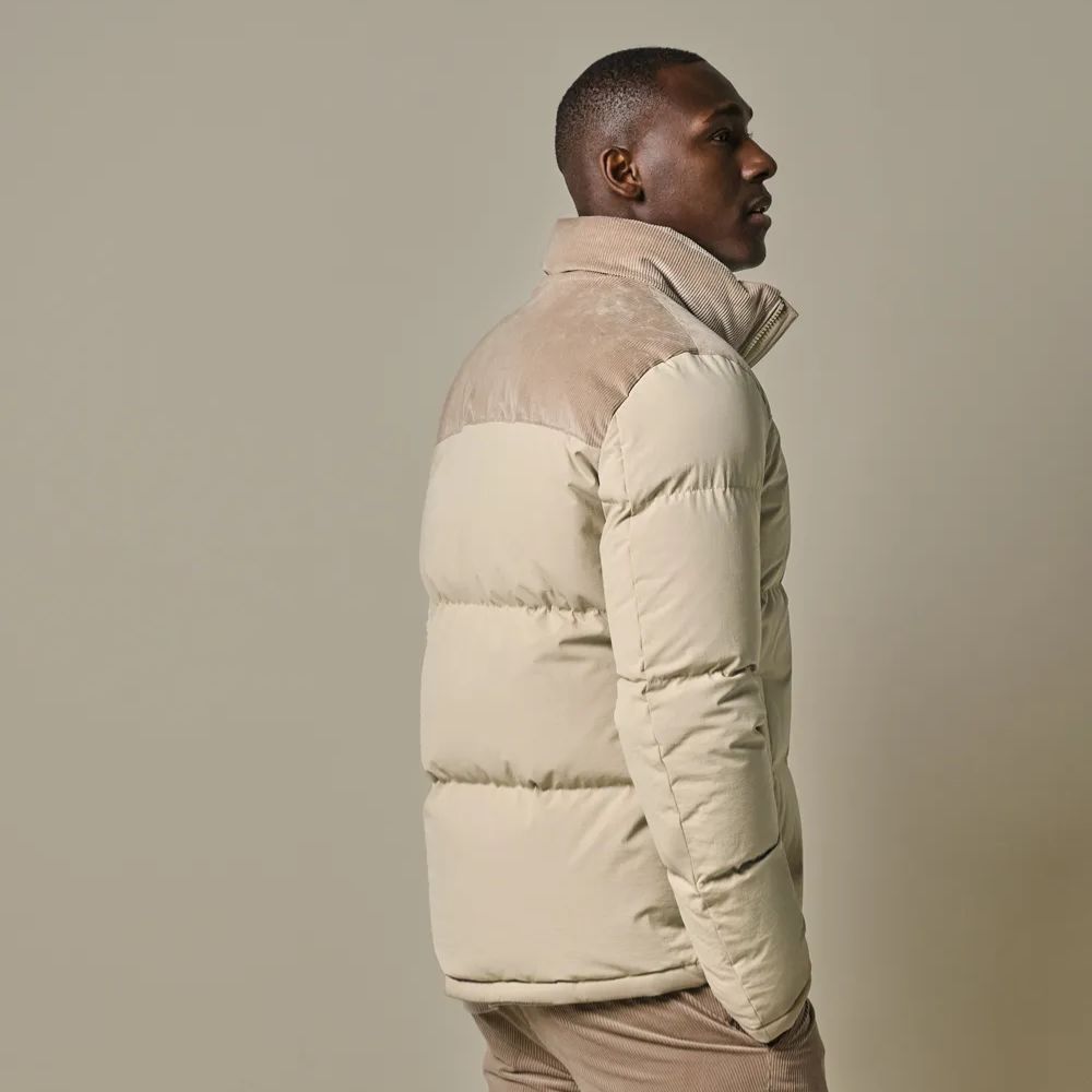 Profuomo Corduroy Puffer Jacket - Beige