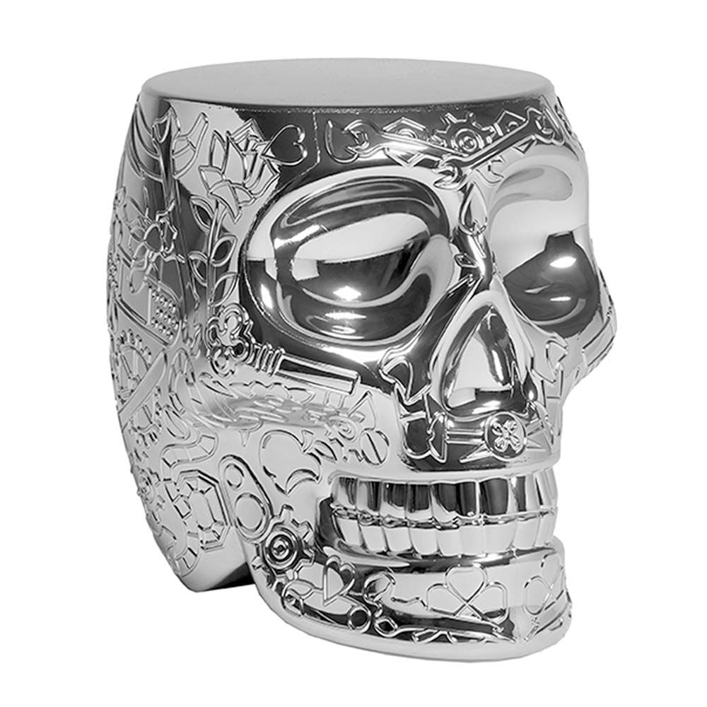 Qeeboo Mexico Skull Metal Finish - Sidetable/ Stool