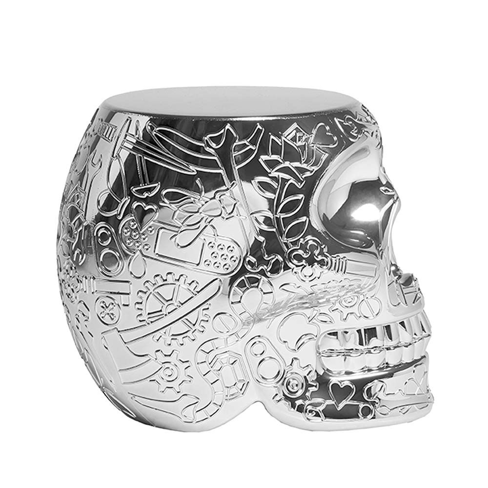 Qeeboo Mexico Skull Metal Finish - Sidetable/ Stool
