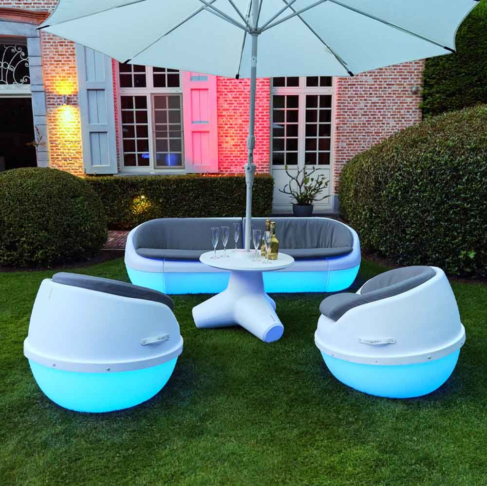 「アウトレット」DAINICHI/VALIENTE Valiente Outdoor Tetraset Table in White