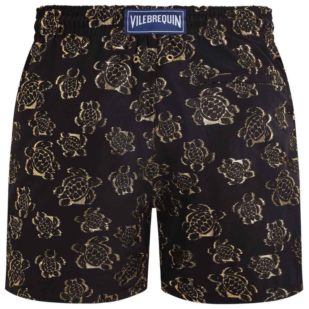 Vilebrequin Swim Shorts Jacquard Turtles - Black