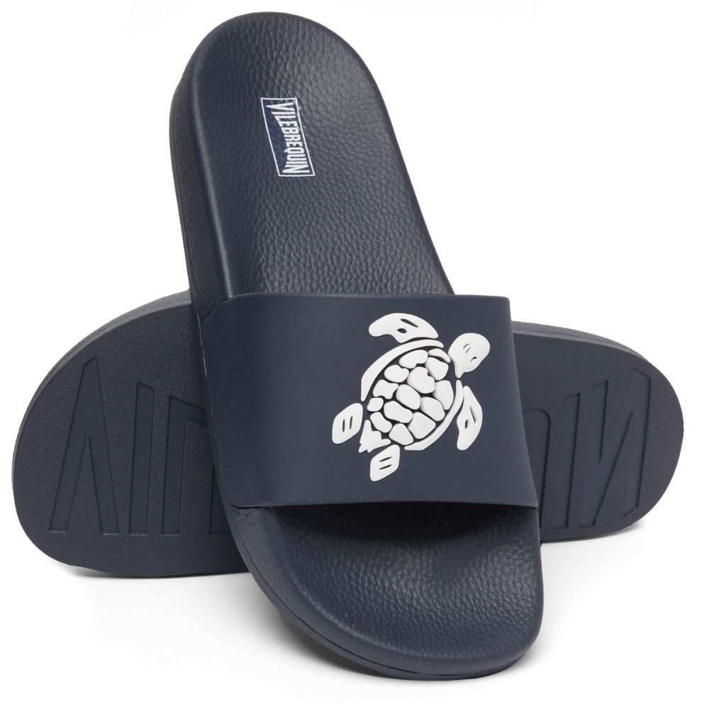 Vilebrequin Men\'s Blue Marine Copp Turtle Flip-Flops Slippers Size 40/41 US7/8 Vilebrequin Turtle Slippers - Navy main image 3