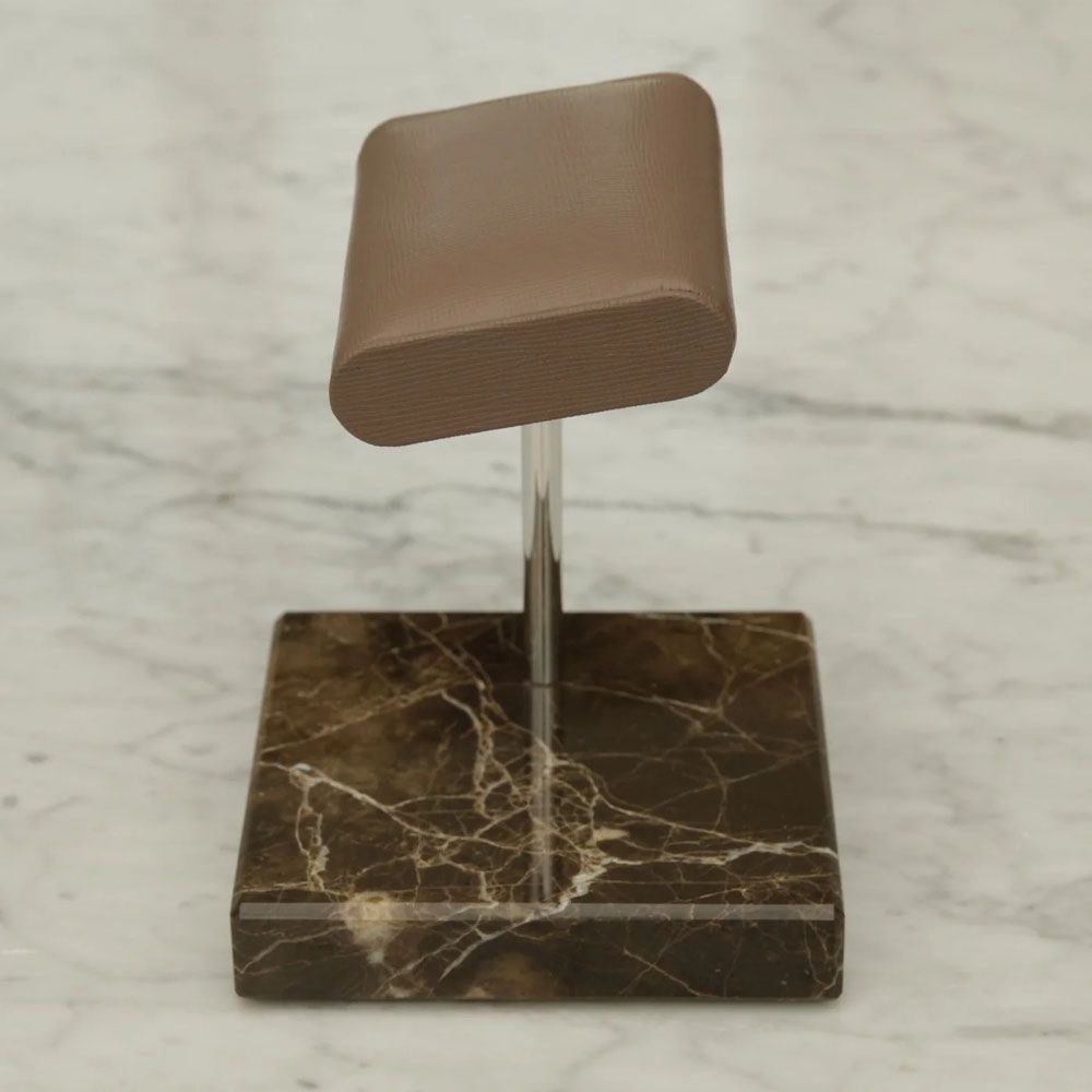 Single Watch Stand Classic - Brown Saffiano