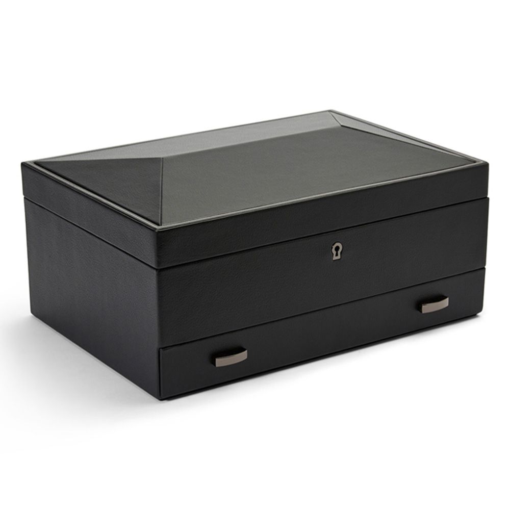 BRITISH RACING ウォッチボックス 10PS ブラック WOLF British Racing 10 Piece Watch Box With Storage - Black