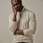 Profuomo Merino Woolen Half-Zip Pullover - Beige