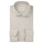 Profuomo Striped Linen Shirt - Beige