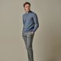 Profuomo Merino Woolen Half-Zip Pullover - Blue