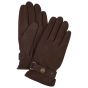 Profuomo Nubuck Leather Gloves - Brown
