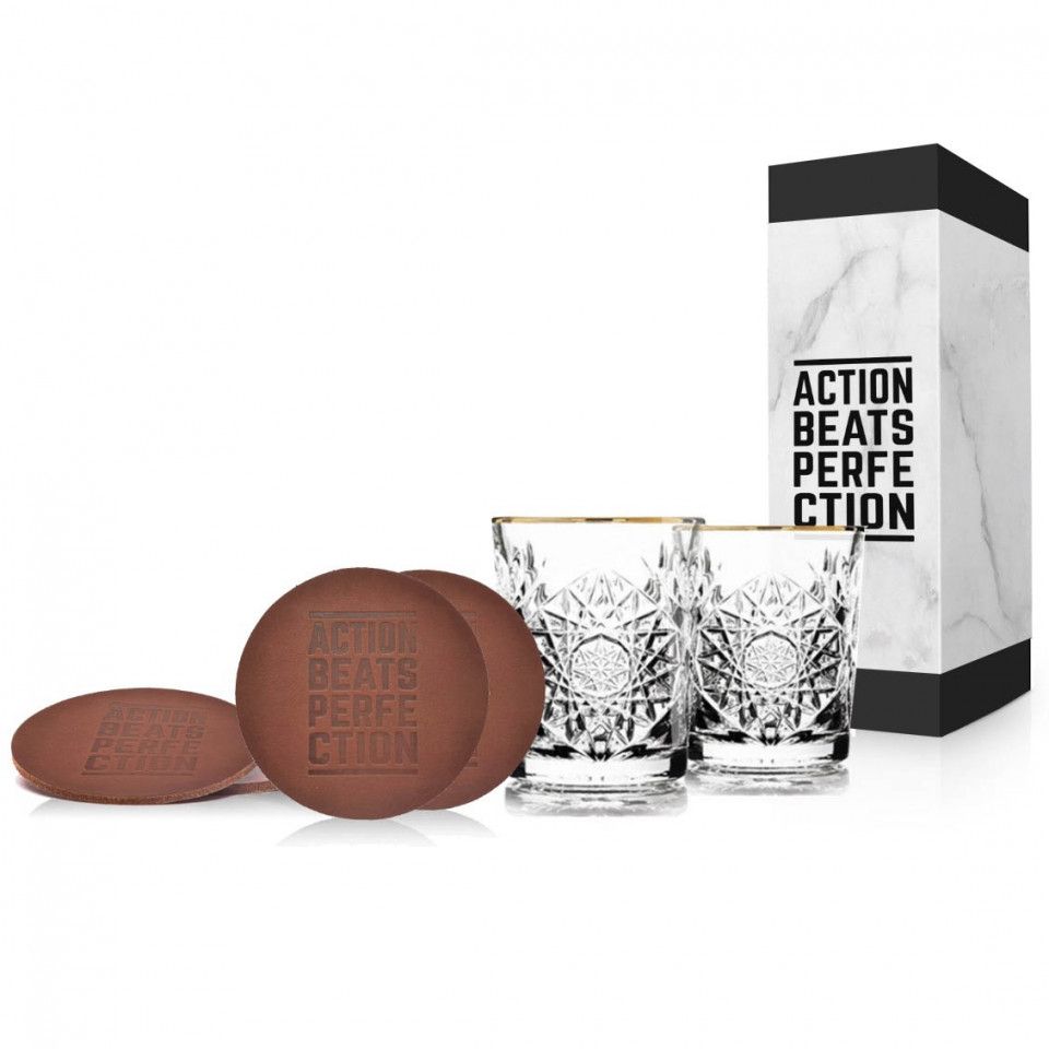 Tumbler & Coaster Set - Cognac