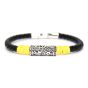 Black & gold leather bracelet black yellow