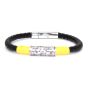 Black & gold leather bracelet black yellow