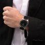 Brunmontagne Representor watch leather strap - silver/black