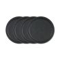 Dutchdeluxes set of 4 leather coasters black