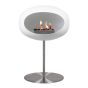 Le Feu Bio Fireplace White Ground Steel Low - Stainless Steel