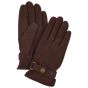 Profuomo Nubuck Leather Gloves - Brown