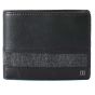 Tresanti leather wallet with grey fishbone fabric