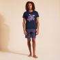 Vilebrequin T-shirt Embroidered Turtle - Navy