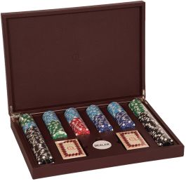House of Nobilique Leather Poker Set - Burgundy